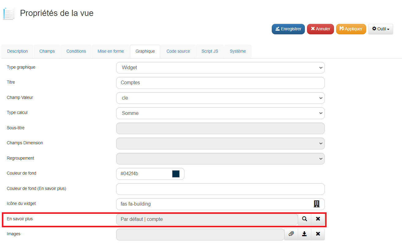 Configuration du Widget